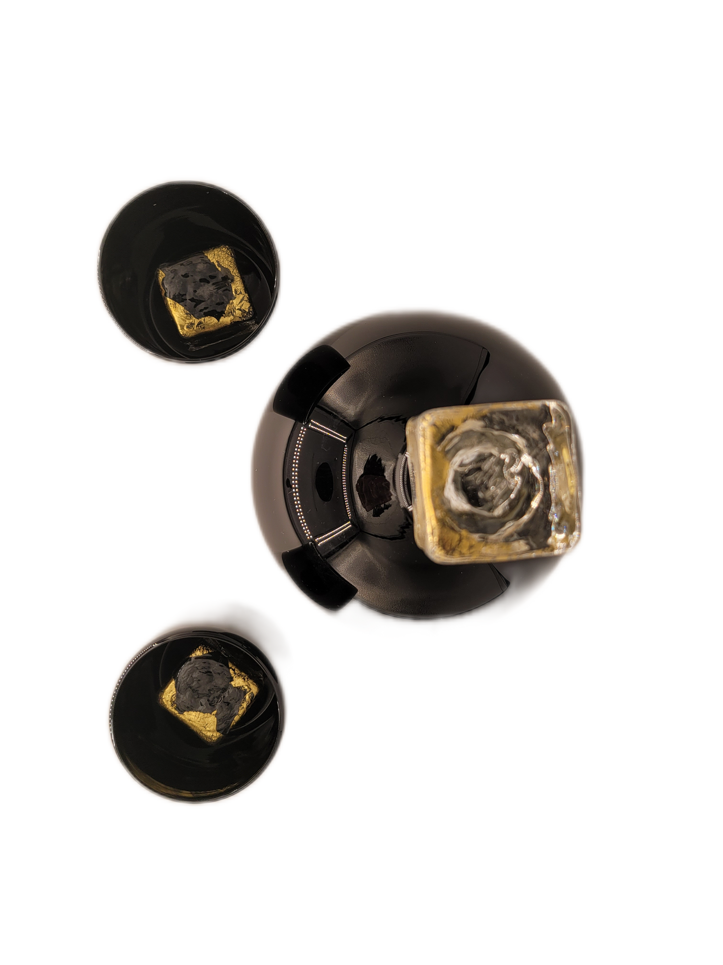 Black and Gold Leaf Glass Decanter