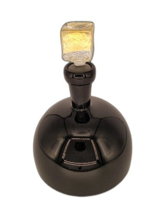 Black and Gold Leaf Glass Decanter
