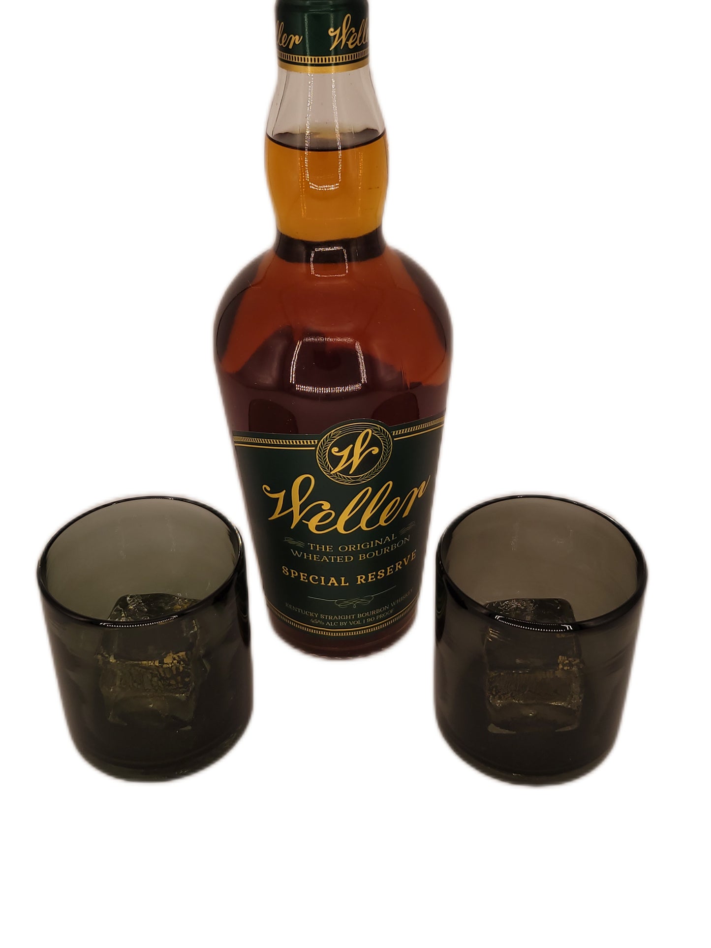 Smoked Whiskey Glass Set of 2 with 24k Double Thick Gold Leaf