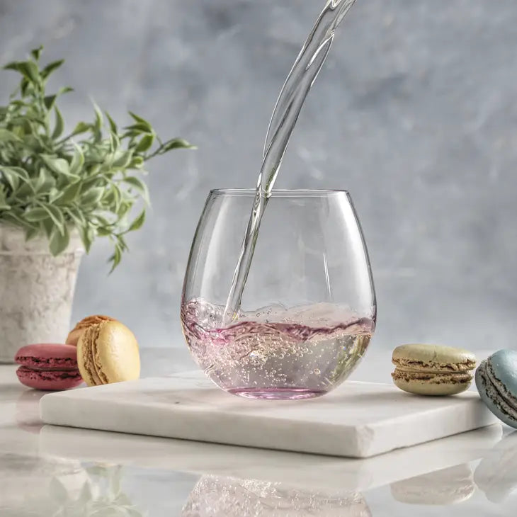 Hue Colored Stemless Wine Glass Set