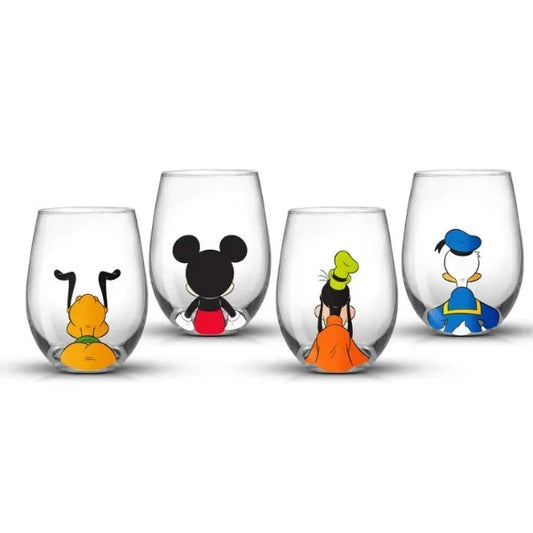 Disney Squad Mickey Mouse & Pals "Looking Back" Wine Glasses