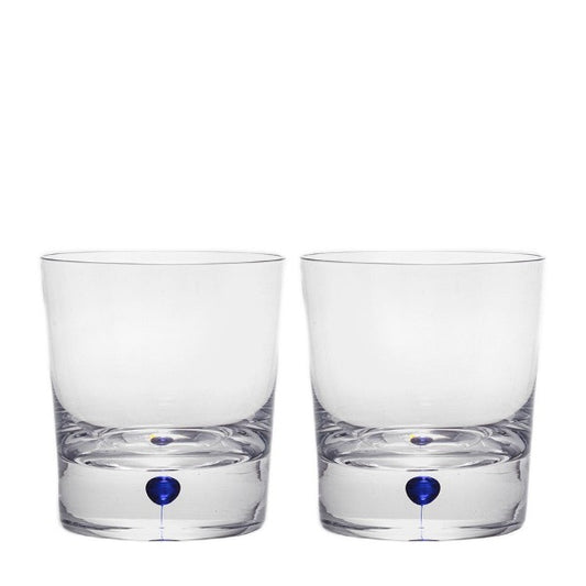 Blue Double Old Fashioned Glass Set