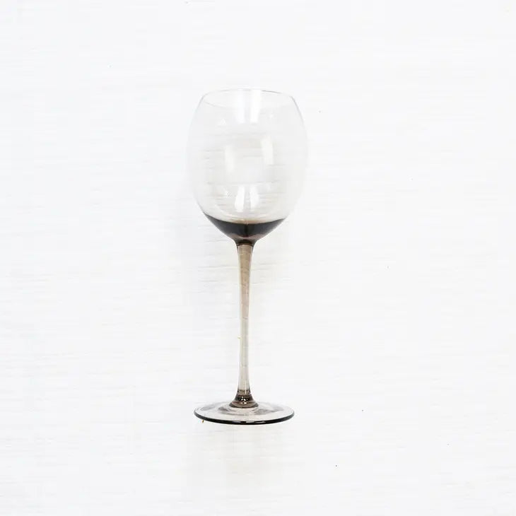 Modern Black Smoke Glass Wine Set